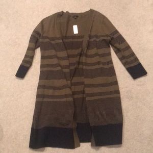 NWT Talbots Open Green Striped Sweater